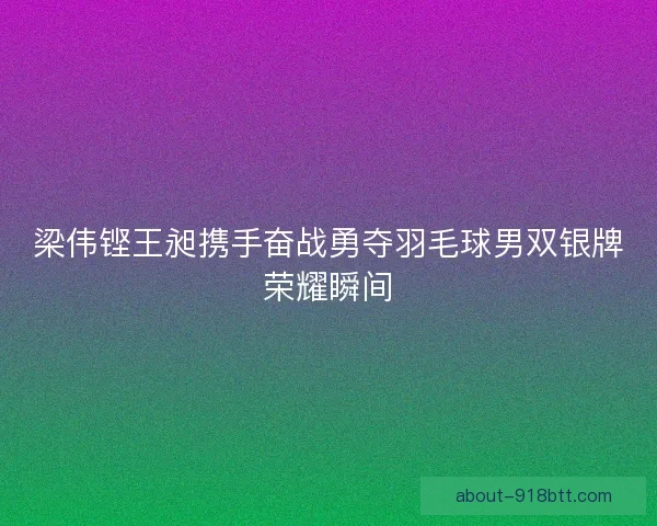 梁伟铿王昶携手奋战勇夺羽毛球男双银牌荣耀瞬间